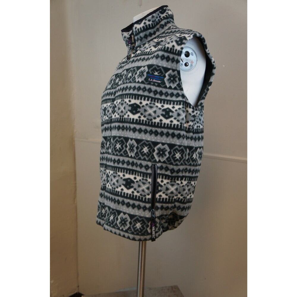 L.L. Bean Polartec Women's Vintage Full Zip Fleece Sweater Vest Size Medium Gray - Picture 5 of 6